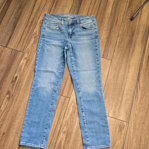 American Eagle Skinny Stretch Jeans Womens 8 Short Light Wash Low Rise Denim